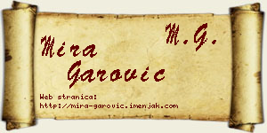 Mira Garović vizit kartica